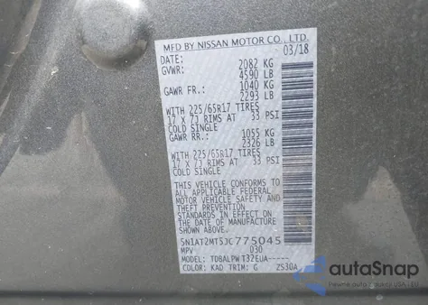 2018 Nissan Rogue S from USA, damaged, VIN 5N1AT2MT5JC775045